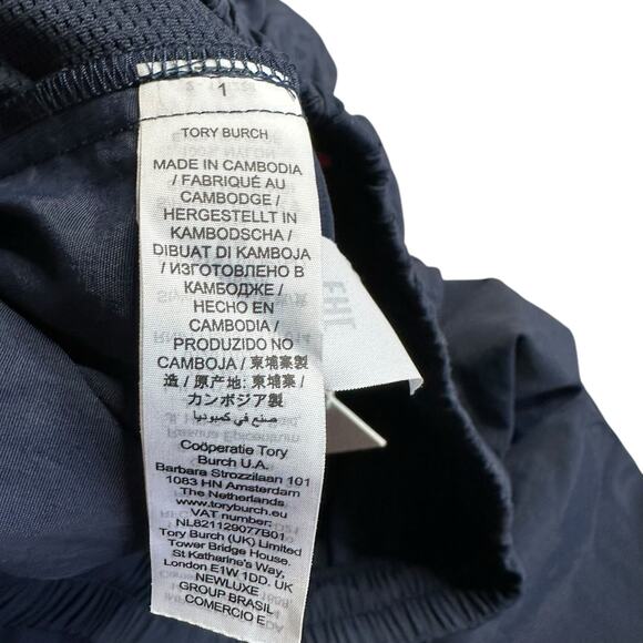 TORY BURCH SPORT Navy Blue Relaxed Performance Nylon Shorts Women's Small NWT - Picture 7 of 9